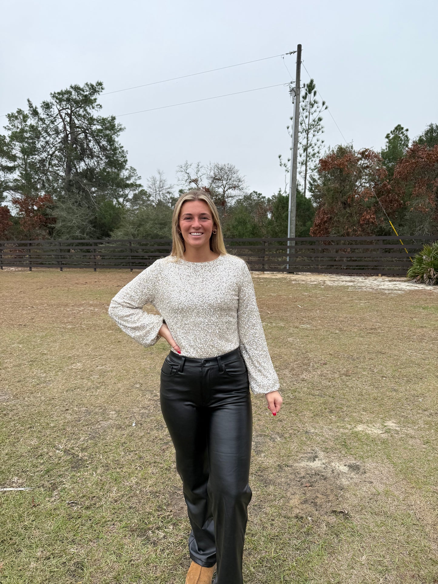 Silver Sequin Top