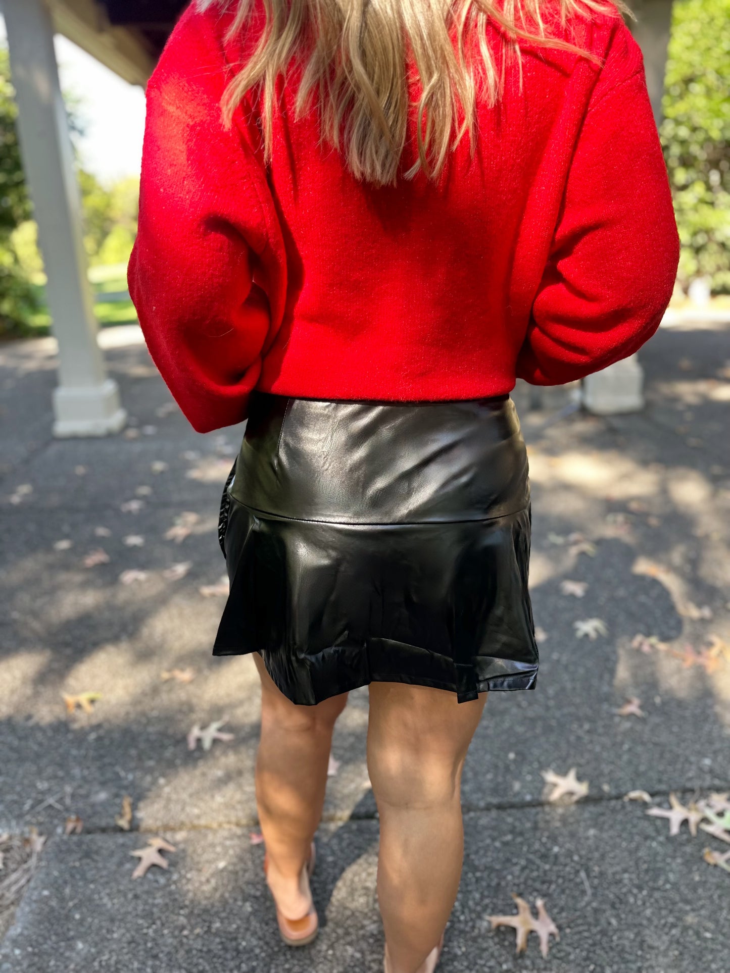 Faux Leather Mini Skort