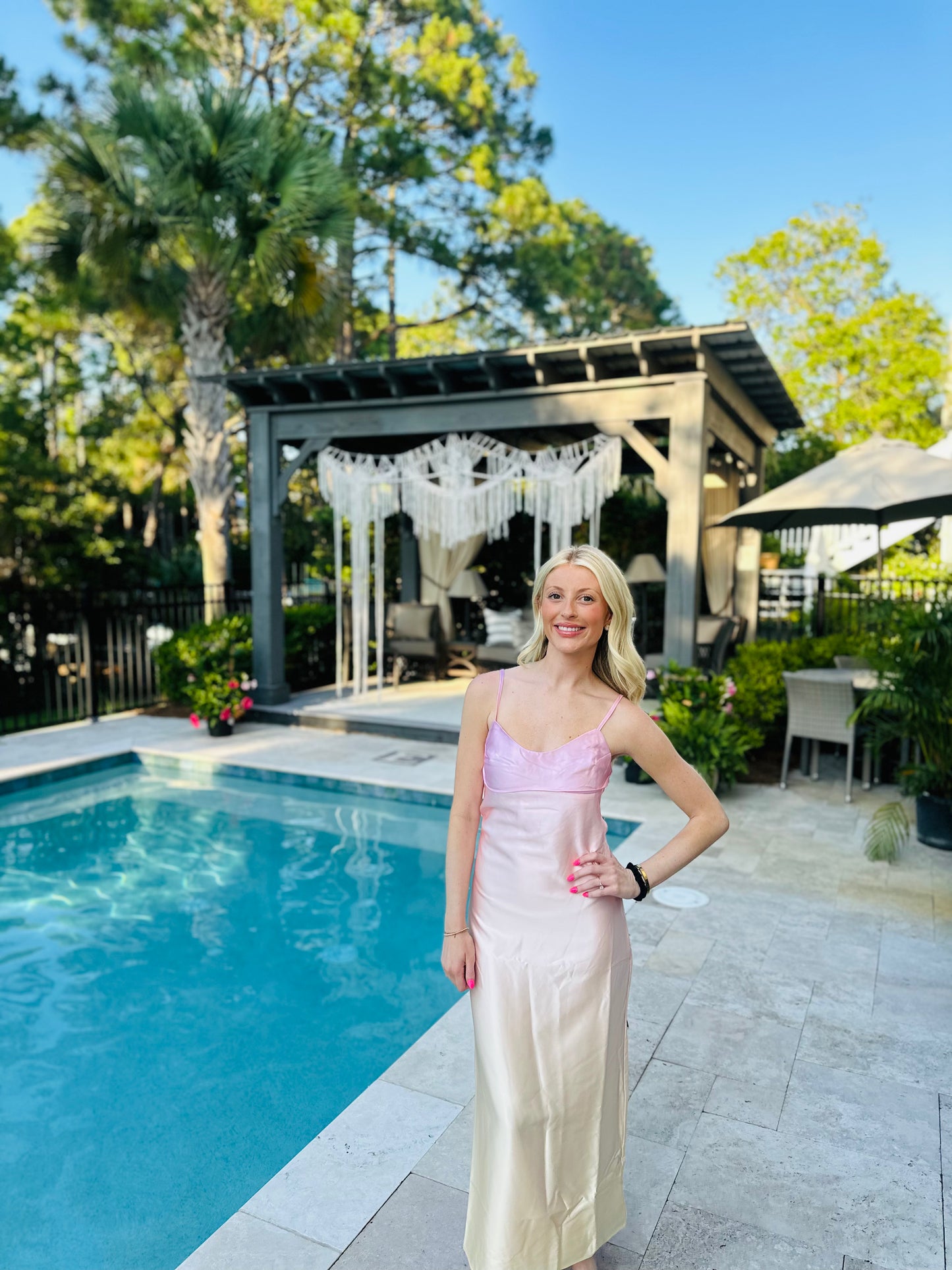 Pink Ombre Sleeveless Midi Dress