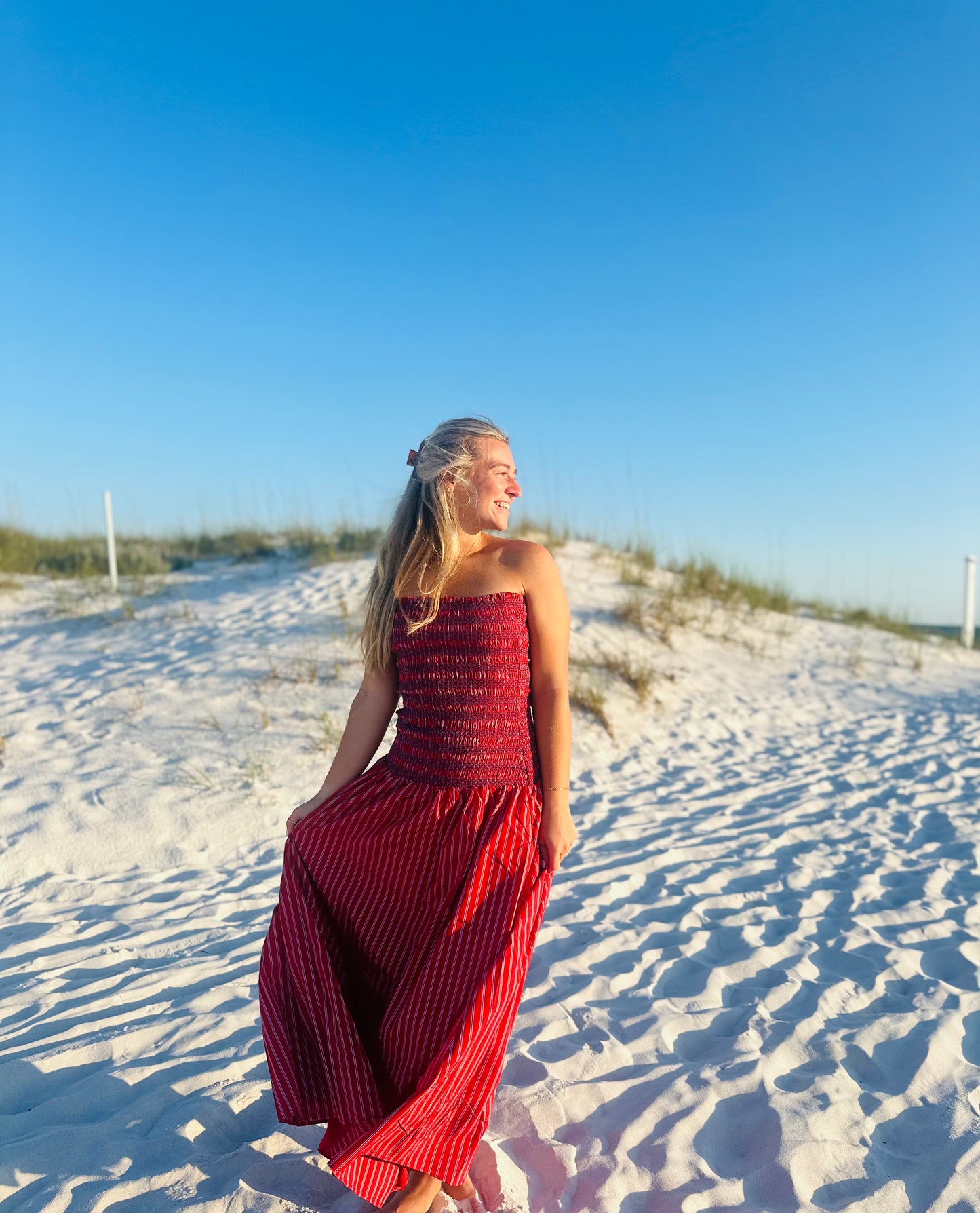 Red & Blue Tube Dress
