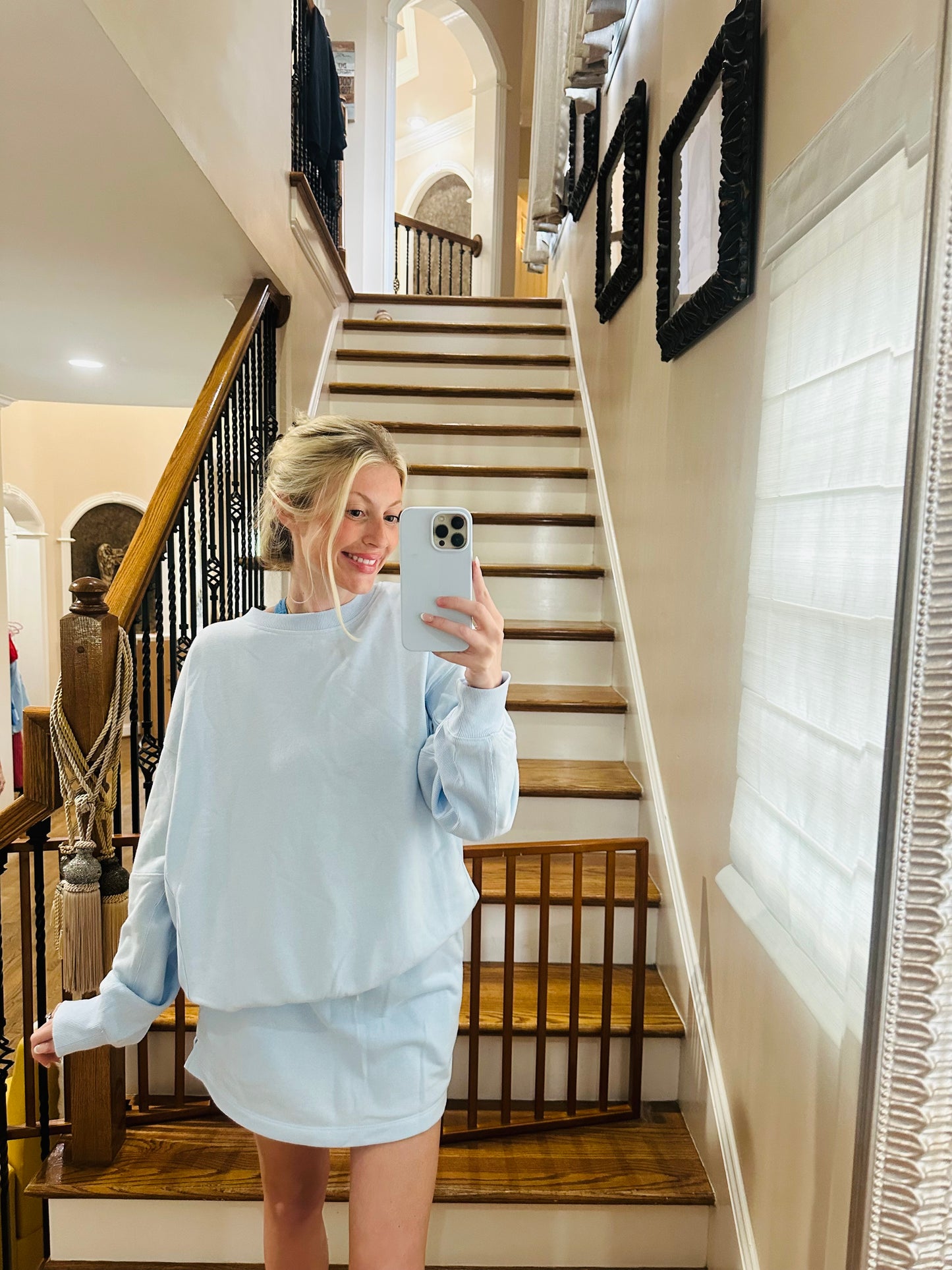 Ice Blue French Terry Pullover
