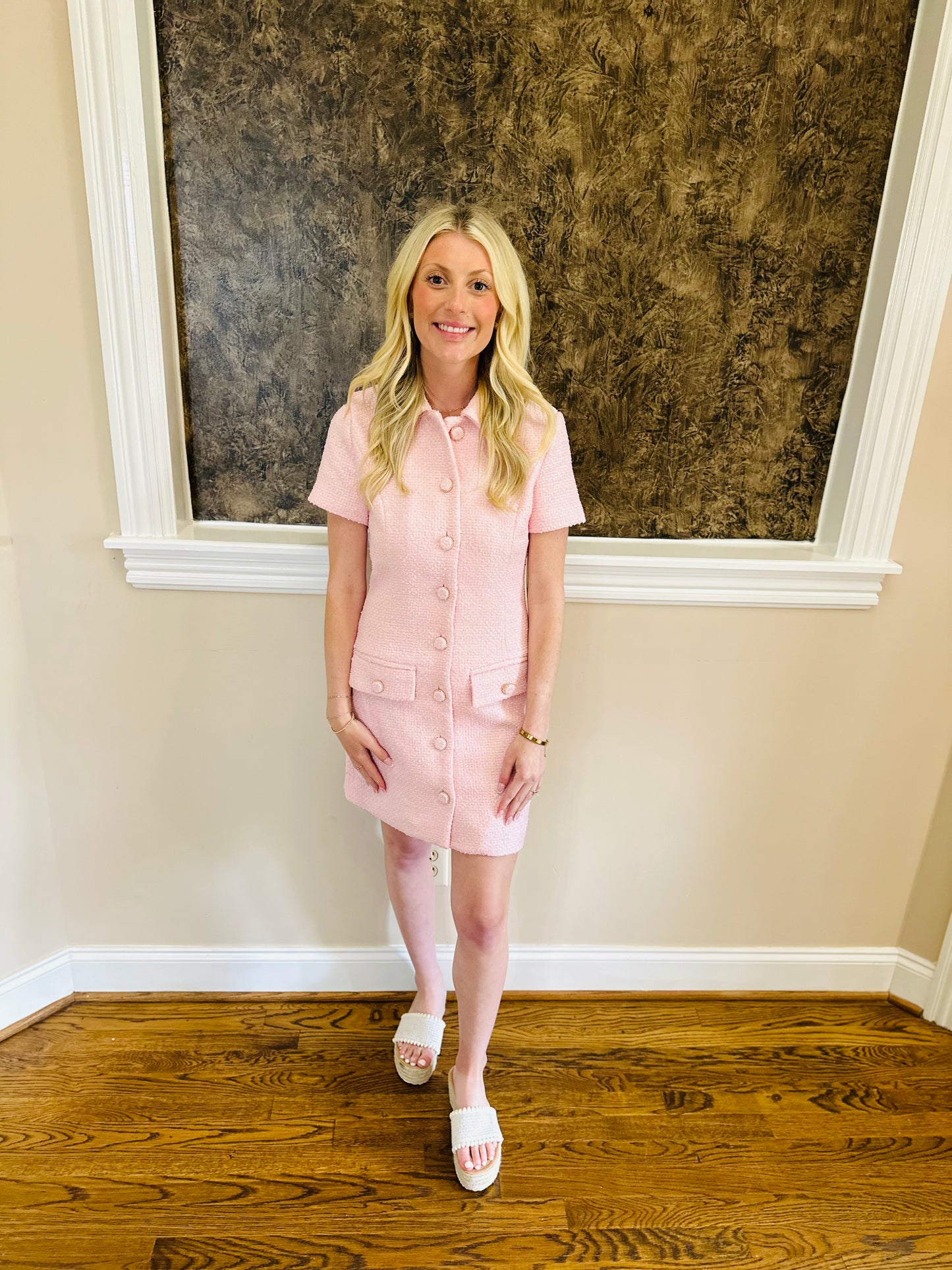 Collared Pink Mini Dress