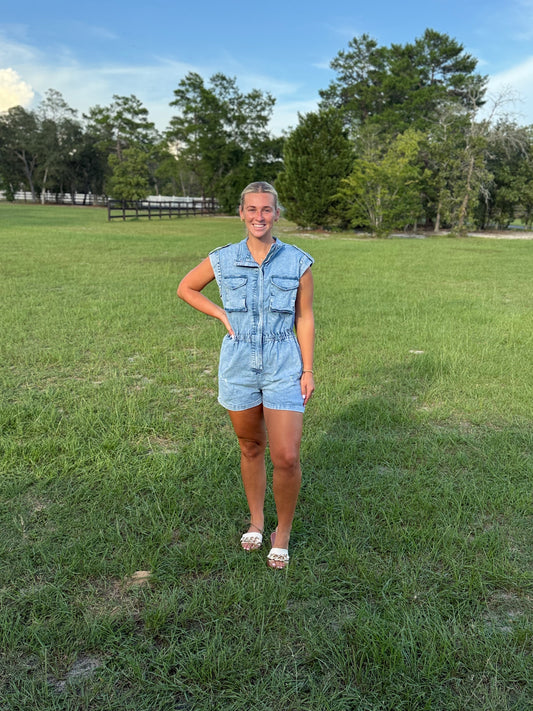 Denim Romper