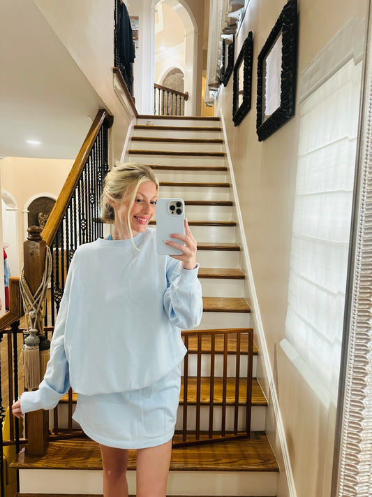 Ice Blue French Terry Pullover