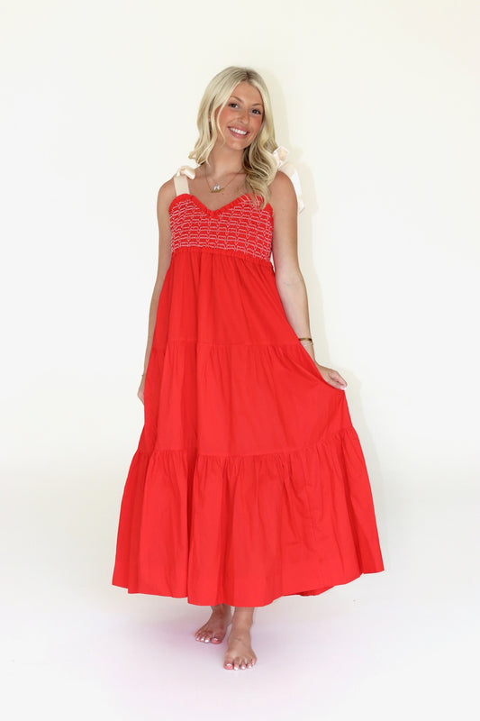 Red Bow Maxi Dress