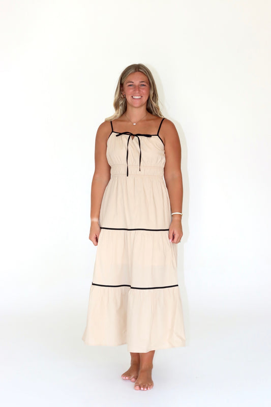 Taupe/Black Maxi Dress