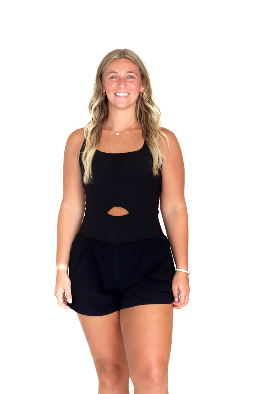 Black Athletic One Piece