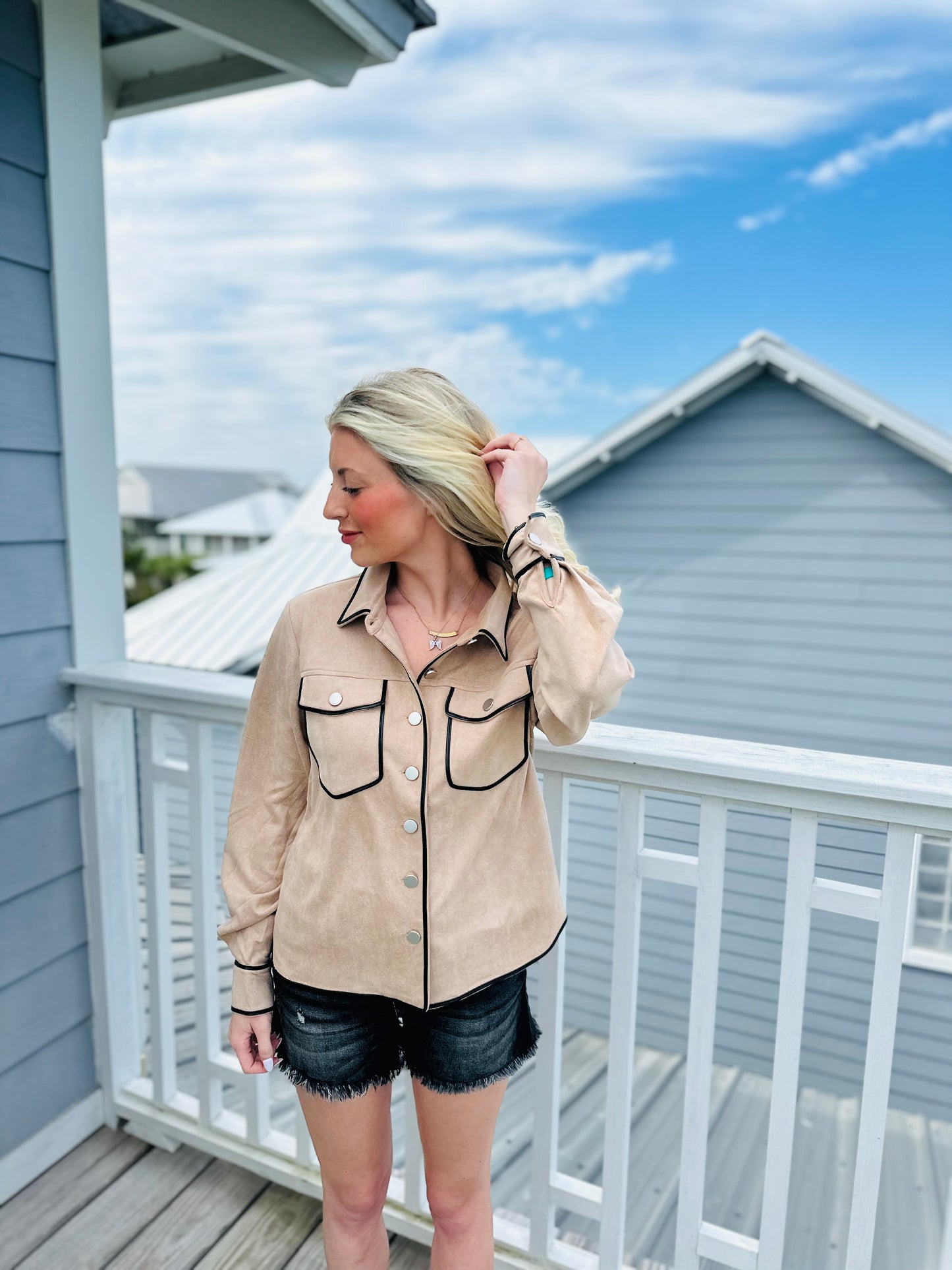 Taupe Button Jacket