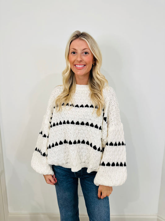 Striped Pattern Knit Sweater