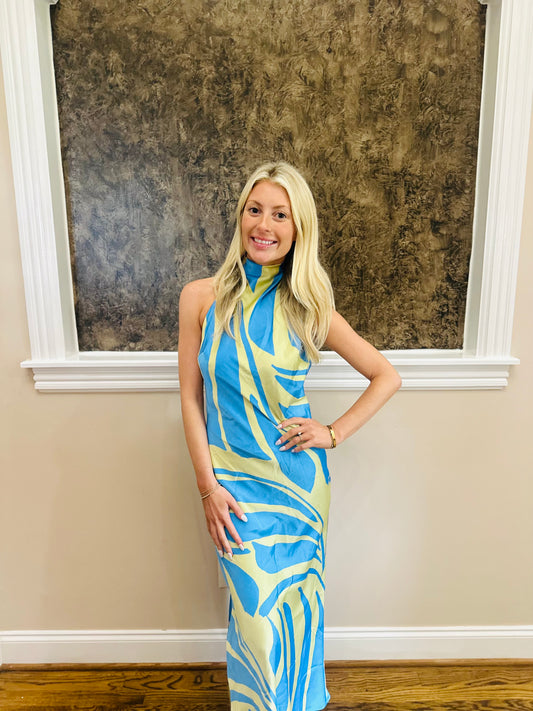Blue & Yellow Dress