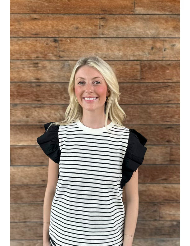 Ruffled Striped Top